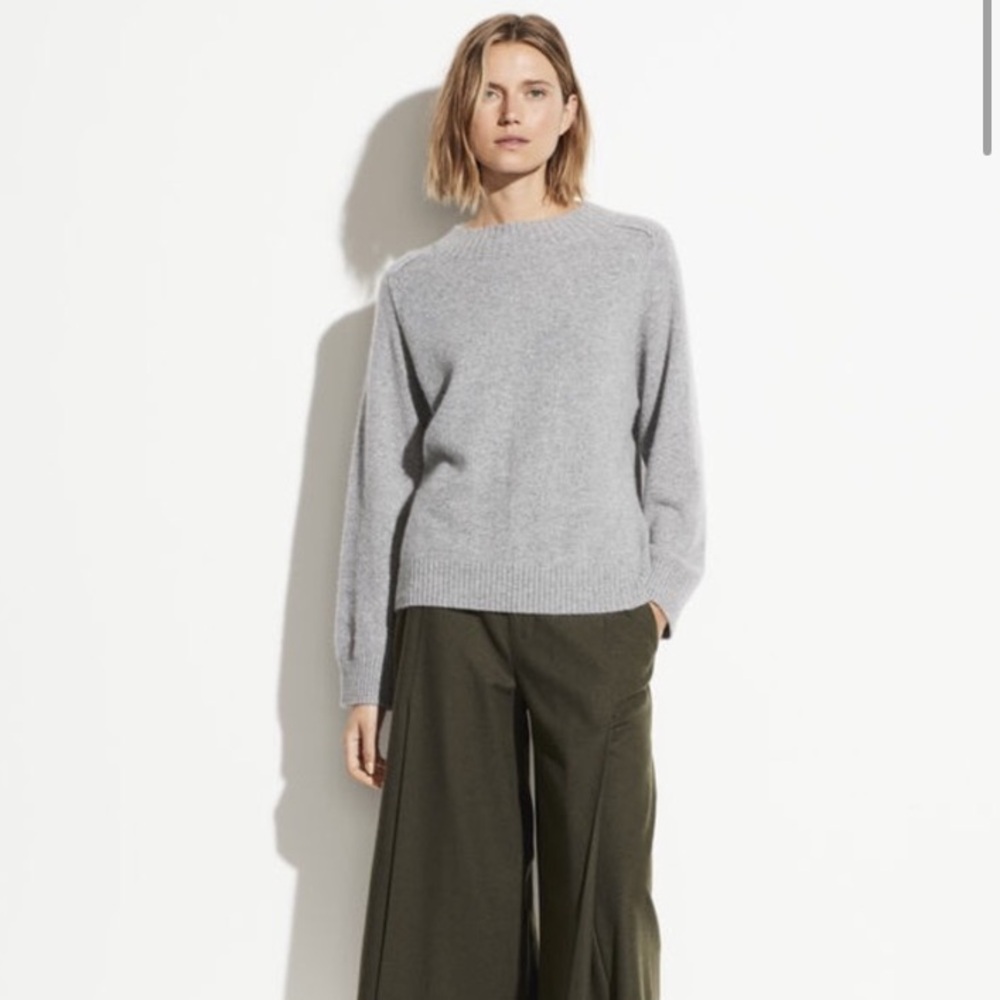 Vince raglan sleeve cashmere silk sweater dyed eggplant/violet